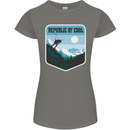 Republic of Cool Skiing Skier Ski Womens Petite Cut T-Shirt Charcoal