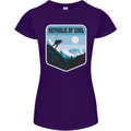 Republic of Cool Skiing Skier Ski Womens Petite Cut T-Shirt Purple