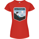 Republic of Cool Skiing Skier Ski Womens Petite Cut T-Shirt Red