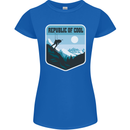 Republic of Cool Skiing Skier Ski Womens Petite Cut T-Shirt Royal Blue