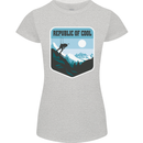 Republic of Cool Skiing Skier Ski Womens Petite Cut T-Shirt Sports Grey