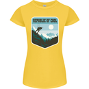 Republic of Cool Skiing Skier Ski Womens Petite Cut T-Shirt Yellow