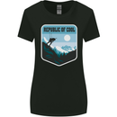 Republic of Cool Skiing Skier Ski Womens Wider Cut T-Shirt Black