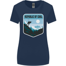 Republic of Cool Skiing Skier Ski Womens Wider Cut T-Shirt Navy Blue
