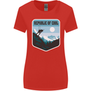 Republic of Cool Skiing Skier Ski Womens Wider Cut T-Shirt Red