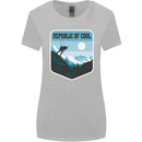 Republic of Cool Skiing Skier Ski Womens Wider Cut T-Shirt Sports Grey