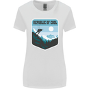 Republic of Cool Skiing Skier Ski Womens Wider Cut T-Shirt White