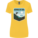 Republic of Cool Skiing Skier Ski Womens Wider Cut T-Shirt Yellow