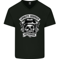 Respect Brotherhood Motorcycle Biker Bike Mens V-Neck Cotton T-Shirt Black