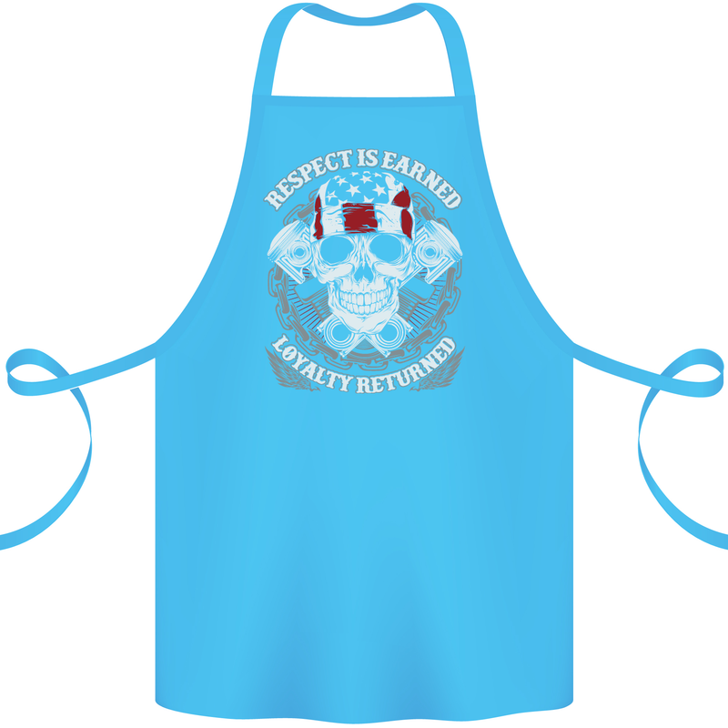 Respect Earned Motorbike Motorcycle Biker Cotton Apron 100% Organic Turquoise