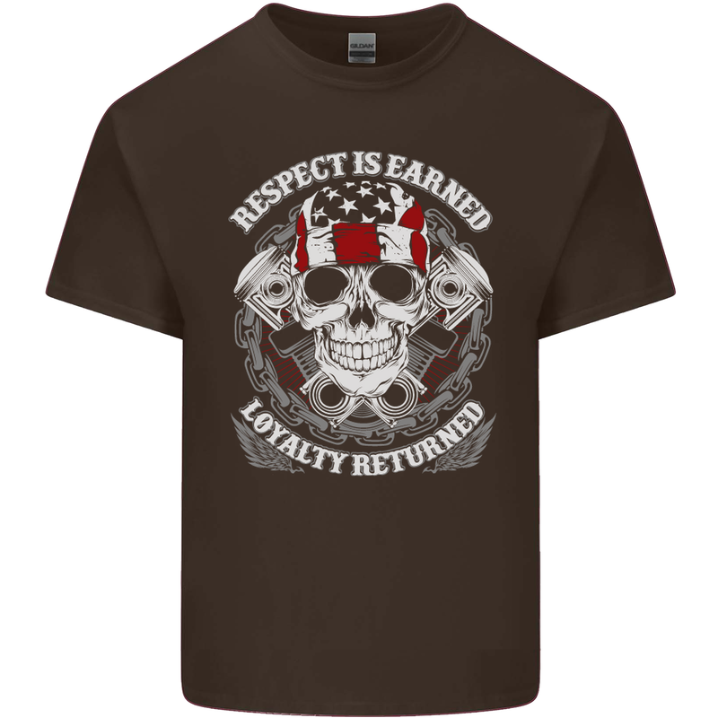 Respect Earned Motorbike Motorcycle Biker Mens Cotton T-Shirt Tee Top Dark Chocolate