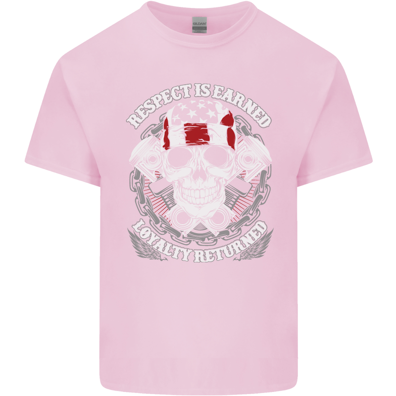 Respect Earned Motorbike Motorcycle Biker Mens Cotton T-Shirt Tee Top Light Pink