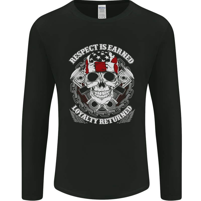 Respect Earned Motorbike Motorcycle Biker Mens Long Sleeve T-Shirt Black