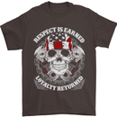 Respect Earned Motorbike Motorcycle Biker Mens T-Shirt Cotton Gildan Dark Chocolate