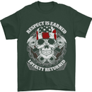 Respect Earned Motorbike Motorcycle Biker Mens T-Shirt Cotton Gildan Forest Green