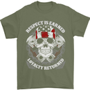 Respect Earned Motorbike Motorcycle Biker Mens T-Shirt Cotton Gildan Military Green