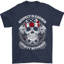 Respect Earned Motorbike Motorcycle Biker Mens T-Shirt Cotton Gildan Navy Blue