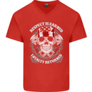 Respect Earned Motorbike Motorcycle Biker Mens V-Neck Cotton T-Shirt Red