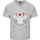 Respect Earned Motorbike Motorcycle Biker Mens V-Neck Cotton T-Shirt Sports Grey
