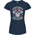 Respect Earned Motorbike Motorcycle Biker Womens Petite Cut T-Shirt Navy Blue