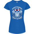 Respect Earned Motorbike Motorcycle Biker Womens Petite Cut T-Shirt Royal Blue