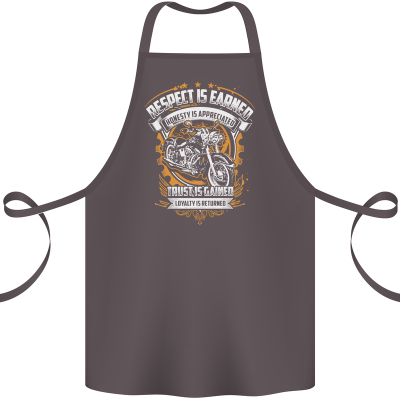 Respect Earned Motorcycle Motorbike Biker Cotton Apron 100% Organic Dark Grey