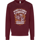 Respect Earned Motorcycle Motorbike Biker Kids Sweatshirt Jumper Maroon