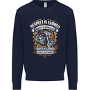 Respect Earned Motorcycle Motorbike Biker Kids Sweatshirt Jumper Navy Blue