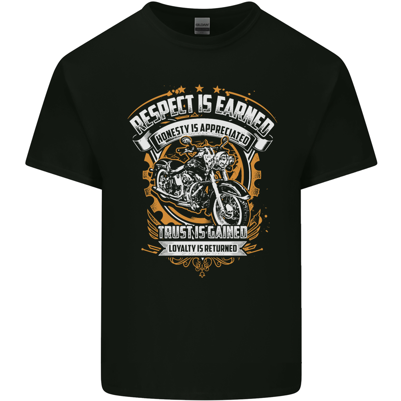 Respect Earned Motorcycle Motorbike Biker Kids T-Shirt Childrens Black