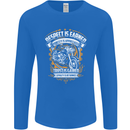 Respect Earned Motorcycle Motorbike Biker Mens Long Sleeve T-Shirt Royal Blue