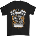 Respect Earned Motorcycle Motorbike Biker Mens T-Shirt Cotton Gildan Black