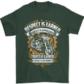 Respect Earned Motorcycle Motorbike Biker Mens T-Shirt Cotton Gildan Forest Green