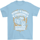 Respect Earned Motorcycle Motorbike Biker Mens T-Shirt Cotton Gildan Light Blue