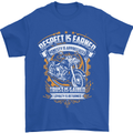 Respect Earned Motorcycle Motorbike Biker Mens T-Shirt Cotton Gildan Royal Blue