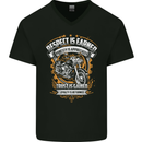 Respect Earned Motorcycle Motorbike Biker Mens V-Neck Cotton T-Shirt Black