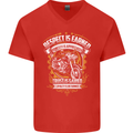 Respect Earned Motorcycle Motorbike Biker Mens V-Neck Cotton T-Shirt Red