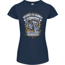 Respect Earned Motorcycle Motorbike Biker Womens Petite Cut T-Shirt Navy Blue