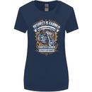 Respect Earned Motorcycle Motorbike Biker Womens Wider Cut T-Shirt Navy Blue