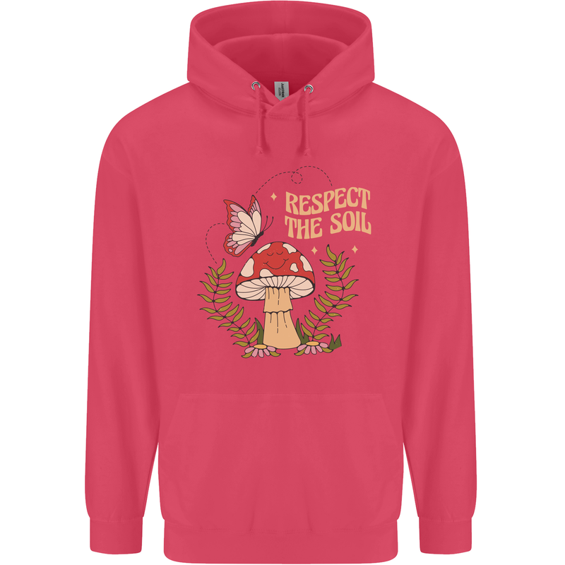 Respect the Soil Frog Climate Change Hippy Childrens Kids Hoodie Heliconia