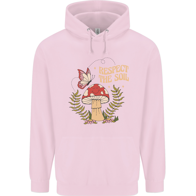 Respect the Soil Frog Climate Change Hippy Childrens Kids Hoodie Light Pink