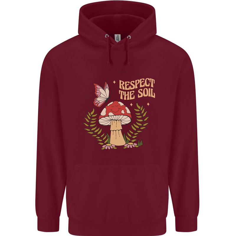 Respect the Soil Frog Climate Change Hippy Childrens Kids Hoodie Maroon