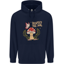 Respect the Soil Frog Climate Change Hippy Childrens Kids Hoodie Navy Blue