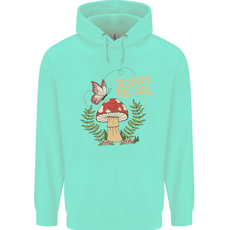 Respect the Soil Frog Climate Change Hippy Childrens Kids Hoodie Peppermint