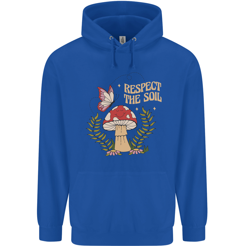 Respect the Soil Frog Climate Change Hippy Childrens Kids Hoodie Royal Blue