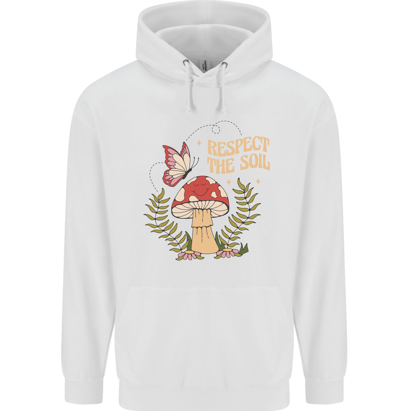 Respect the Soil Frog Climate Change Hippy Childrens Kids Hoodie White