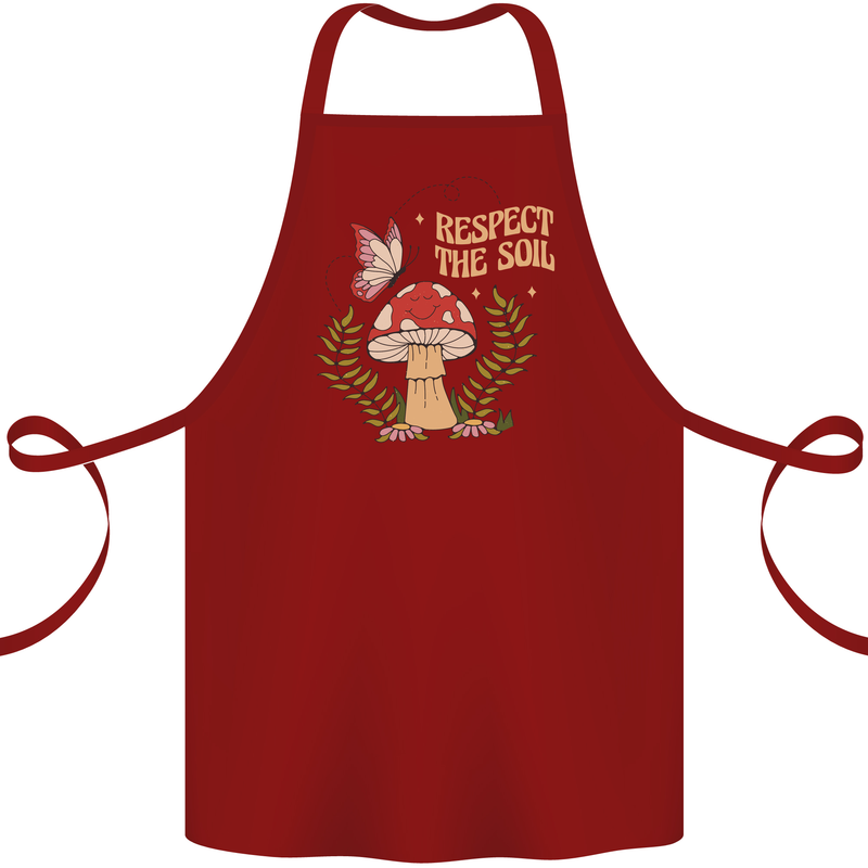 Respect the Soil Frog Climate Change Hippy Cotton Apron 100% Organic Maroon