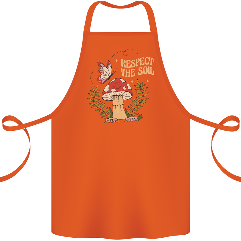 Respect the Soil Frog Climate Change Hippy Cotton Apron 100% Organic Orange