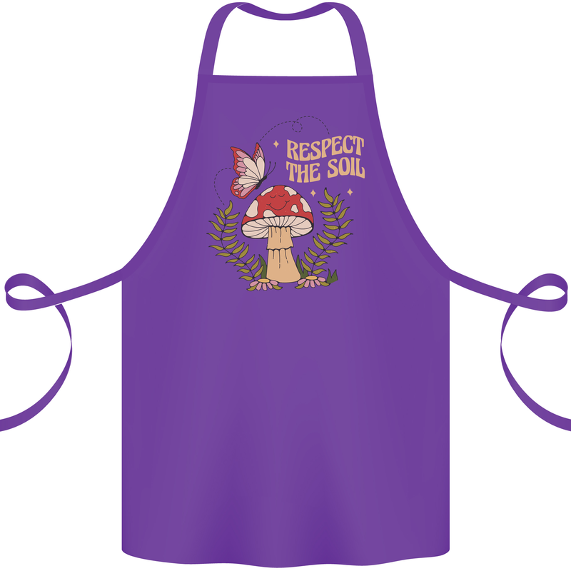 Respect the Soil Frog Climate Change Hippy Cotton Apron 100% Organic Purple