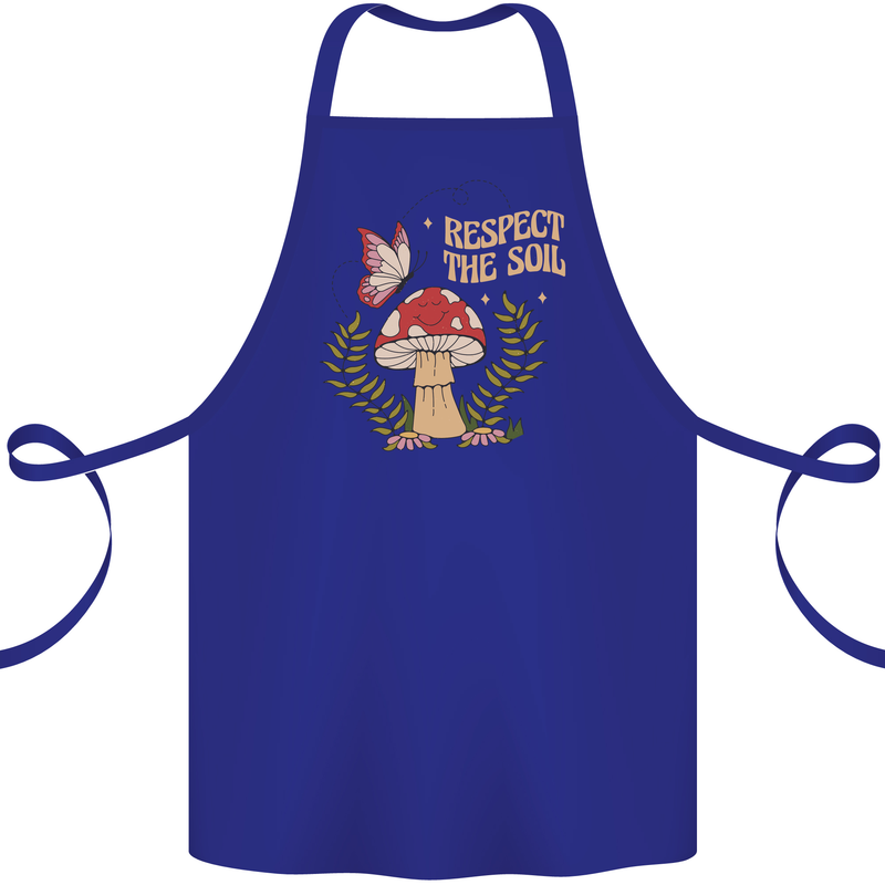 Respect the Soil Frog Climate Change Hippy Cotton Apron 100% Organic Royal Blue