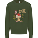 Respect the Soil Frog Climate Change Hippy Kids Sweatshirt Jumper Forest Green